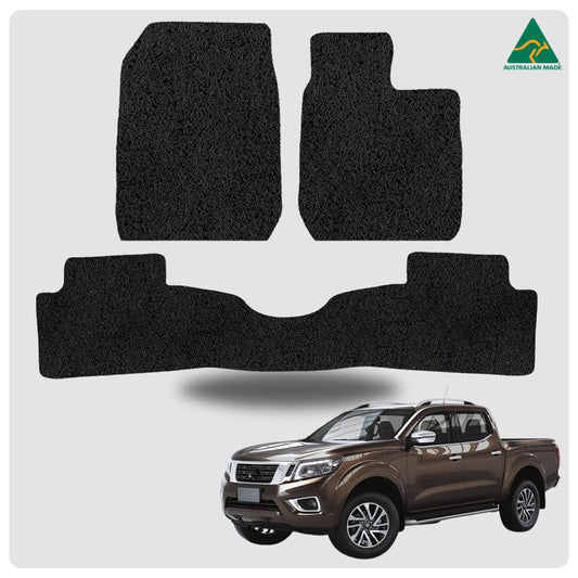 for Nissan Navara Dual Cab (NP300/D23 STX with rear cupholder)2015-Current, Premium Car Floor Mats